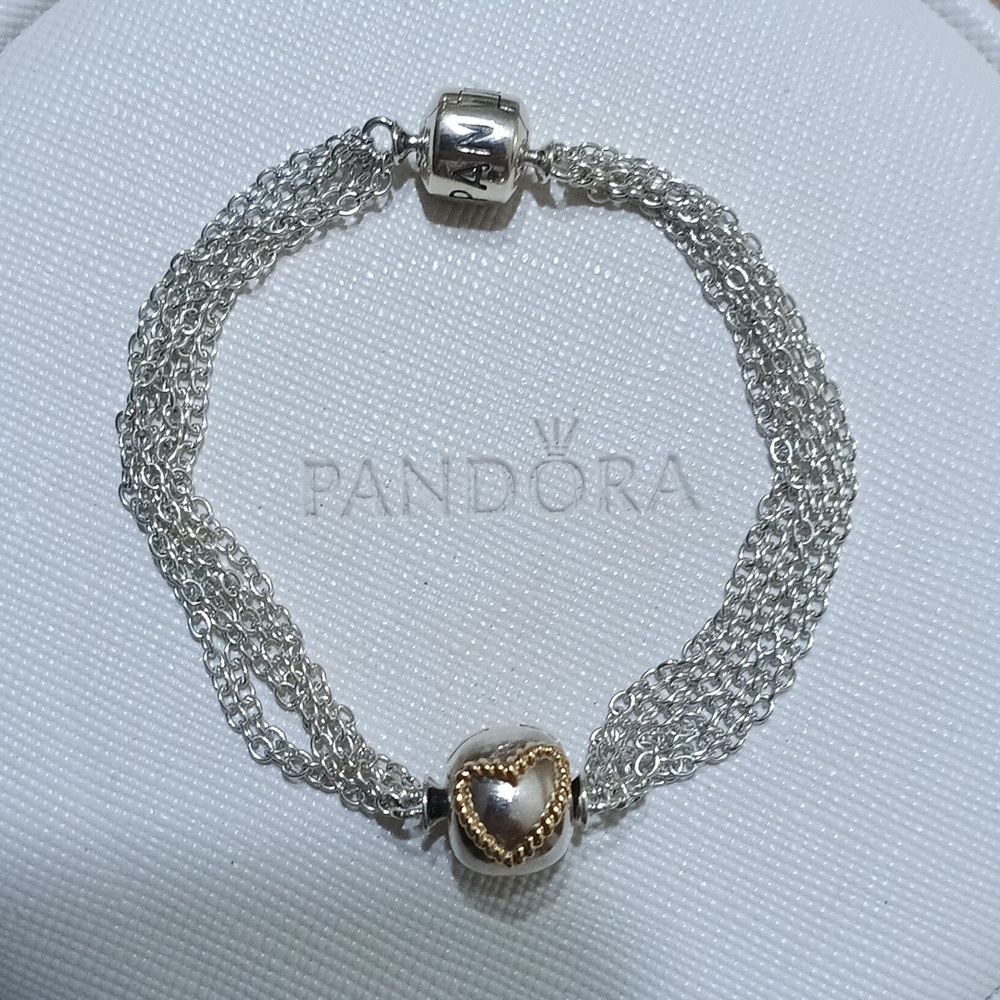 Pandora Clip Station 2010 Multi-Strand Silver Bracelet Only (Clip Not Included)